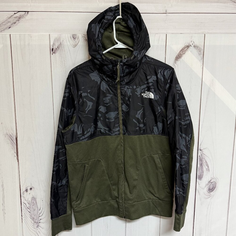 The North Face Train N Logo Full-Zip Hoodie Men’s Medium Green/Black EUC